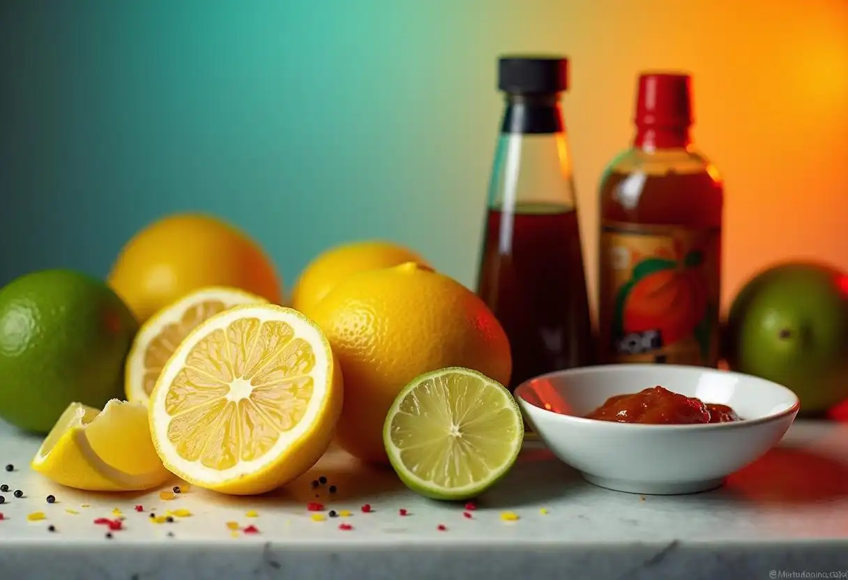 Acidic and umami ingredients for flavoring ground turkey.
