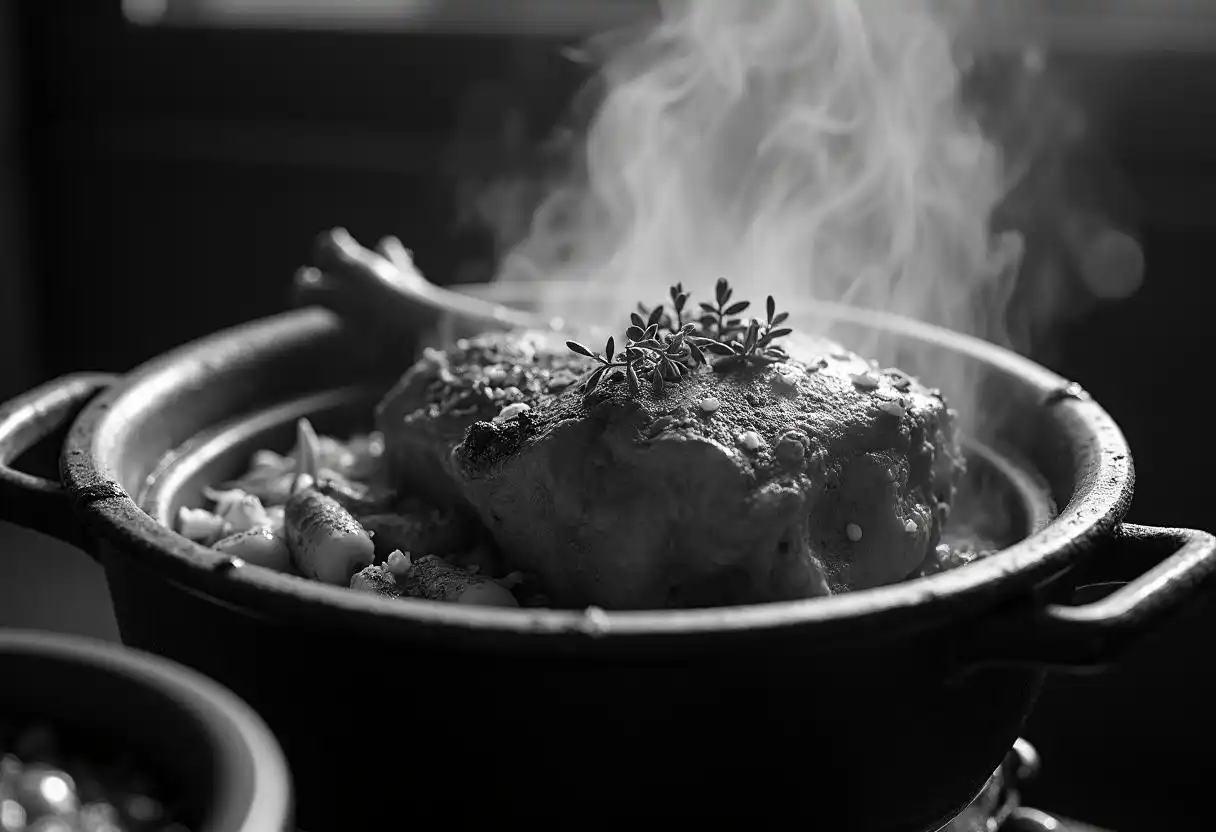 Searing lamb shoulder in a pot