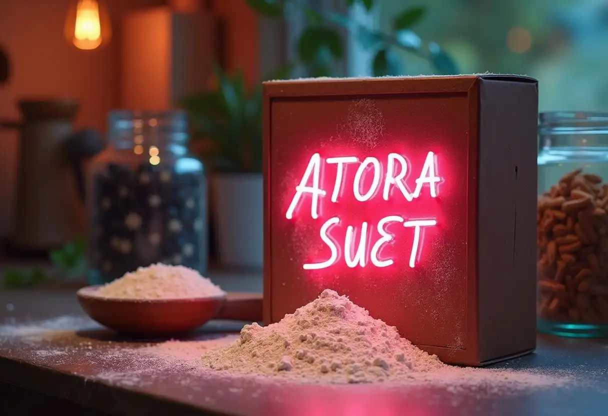 Box of Atora Suet on a kitchen counter