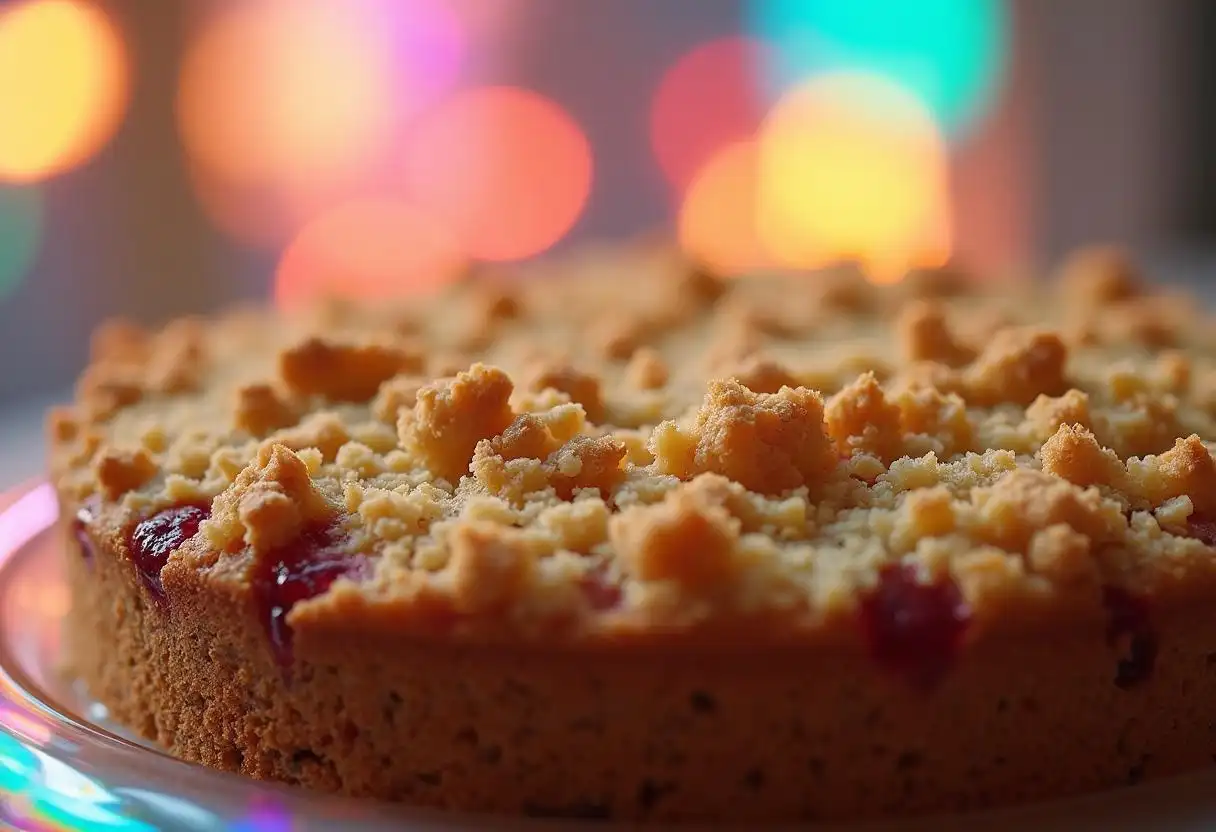 Crumble topping texture.