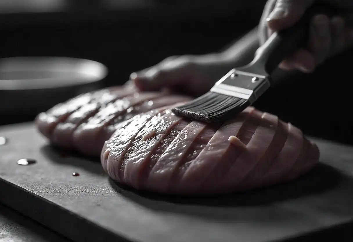 Scoring and glazing gammon