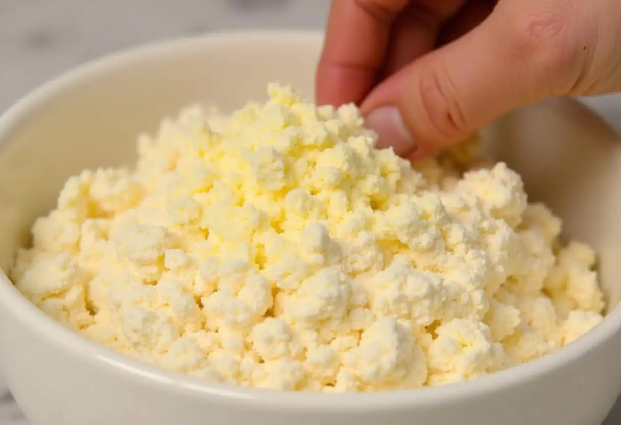 Making the crumble topping