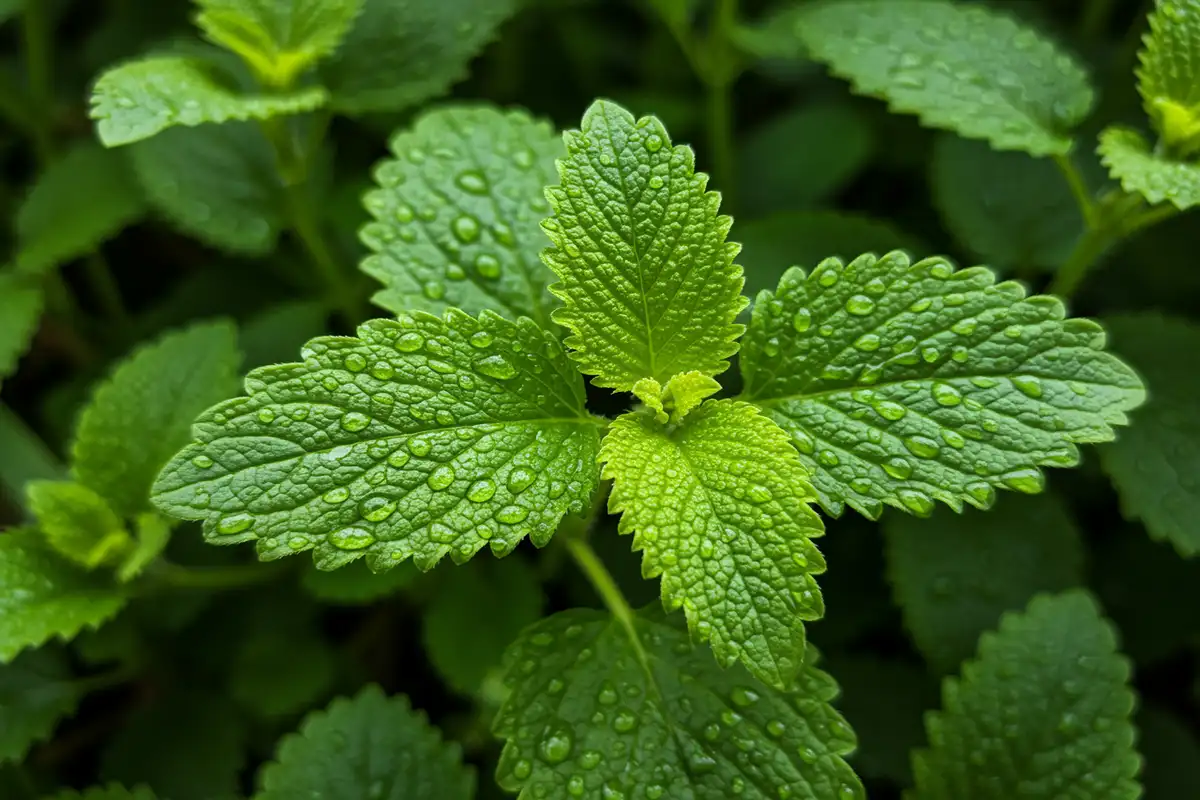 Fresh lemon balm leaves, a natural remedy: illustrating "What are the side effects of lemon balm?" and its source